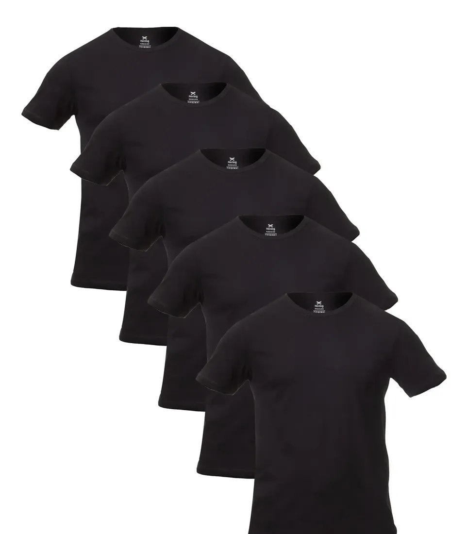Kit Com 5 Camisetas Masculinas Básicas Slim Hering