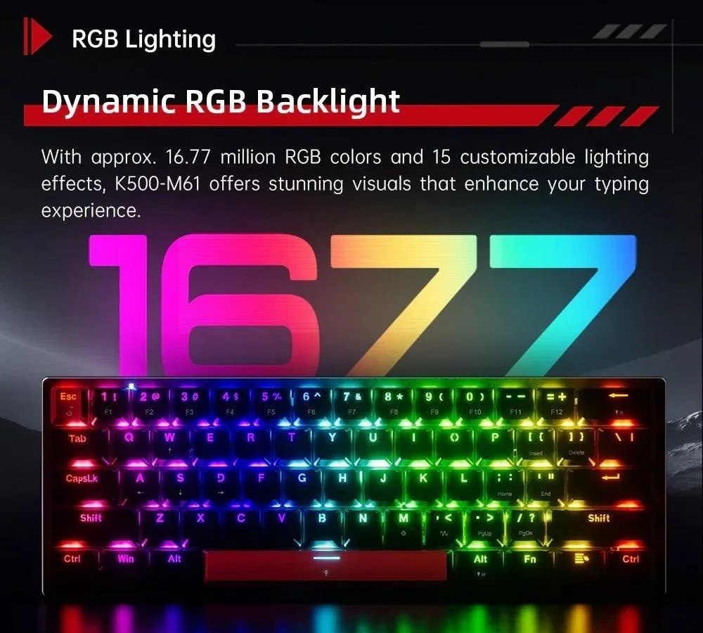 Teclado Gamer Machenike K500 M61 Rgb Polling Rate 8000hz