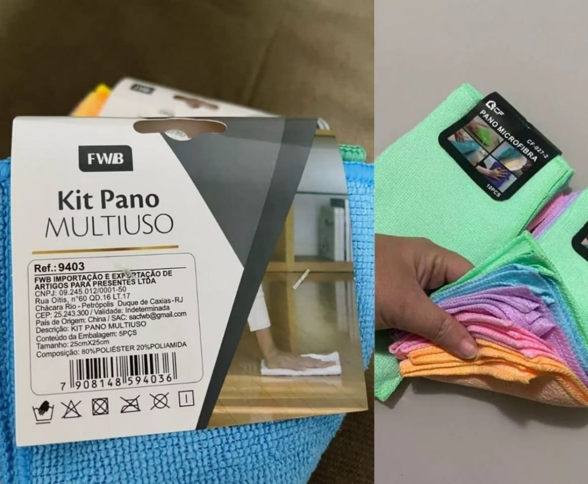 Kit 10 Panos de Limpeza Microfibra
