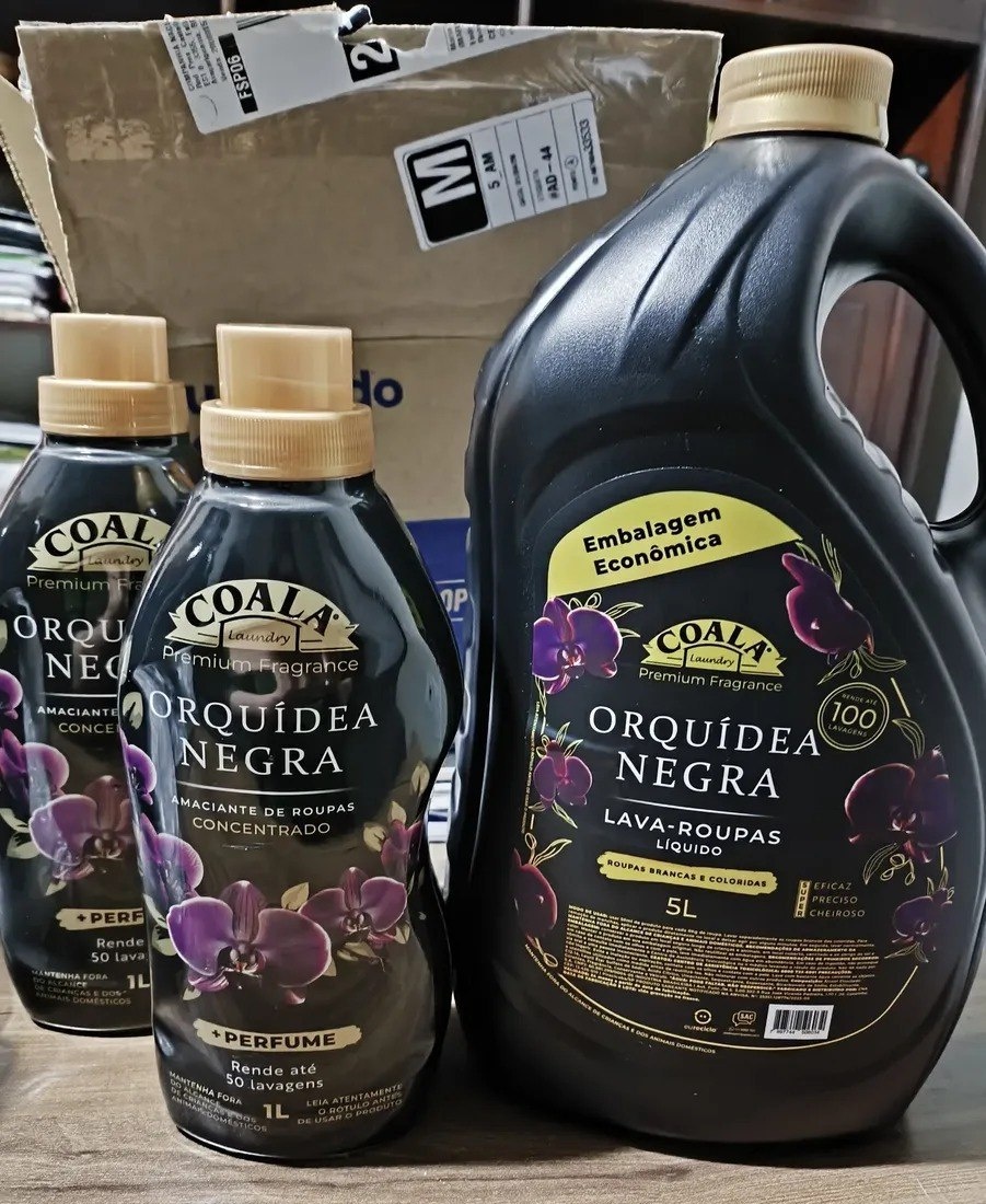 Kit Lava Roupas Coala 5L  2 Amaciantes Orquídea Negra