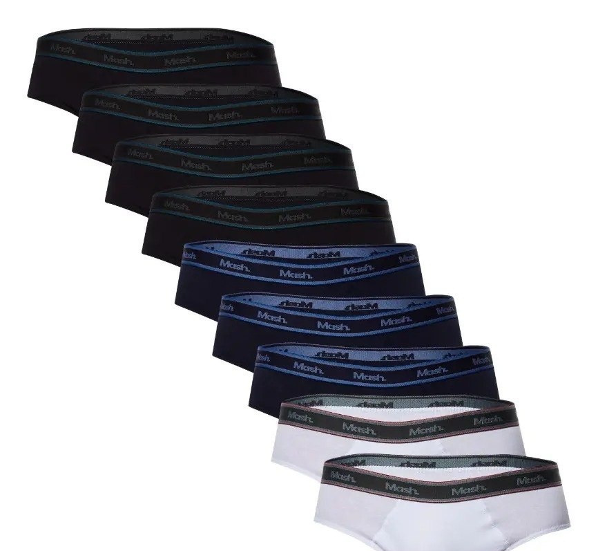 Kit Com 10 Cueca Slip Masculino Mash