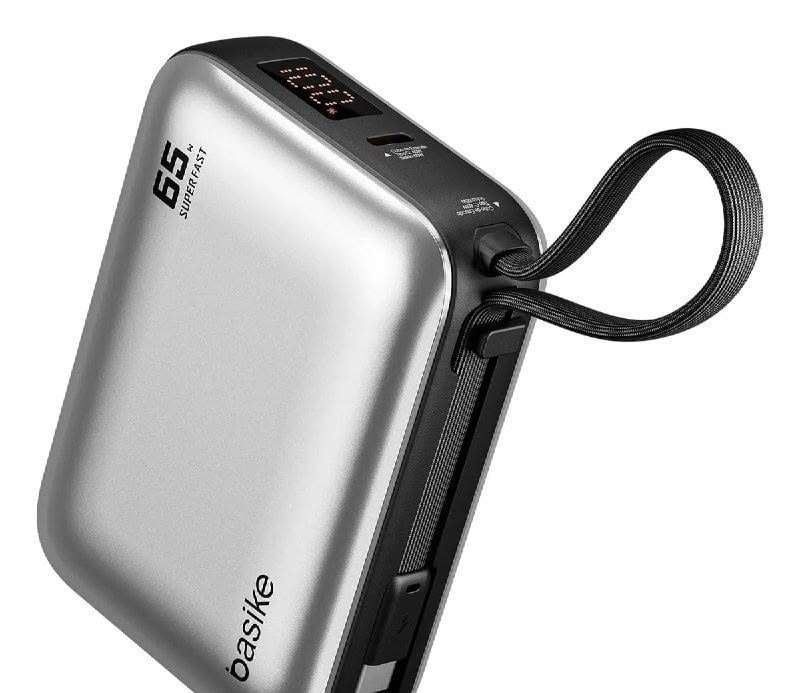 Power Bank Basike 20000mAh para Notebook e Celular com Cabo USB-C 65W