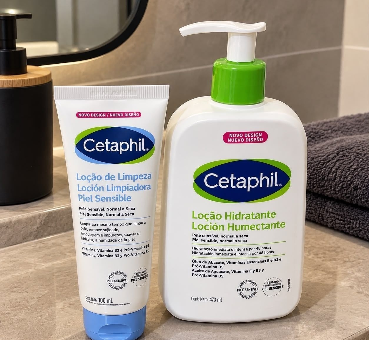 Kit Creme Hidratante 473ml e Loção de Limpeza 100ml Cetaphil