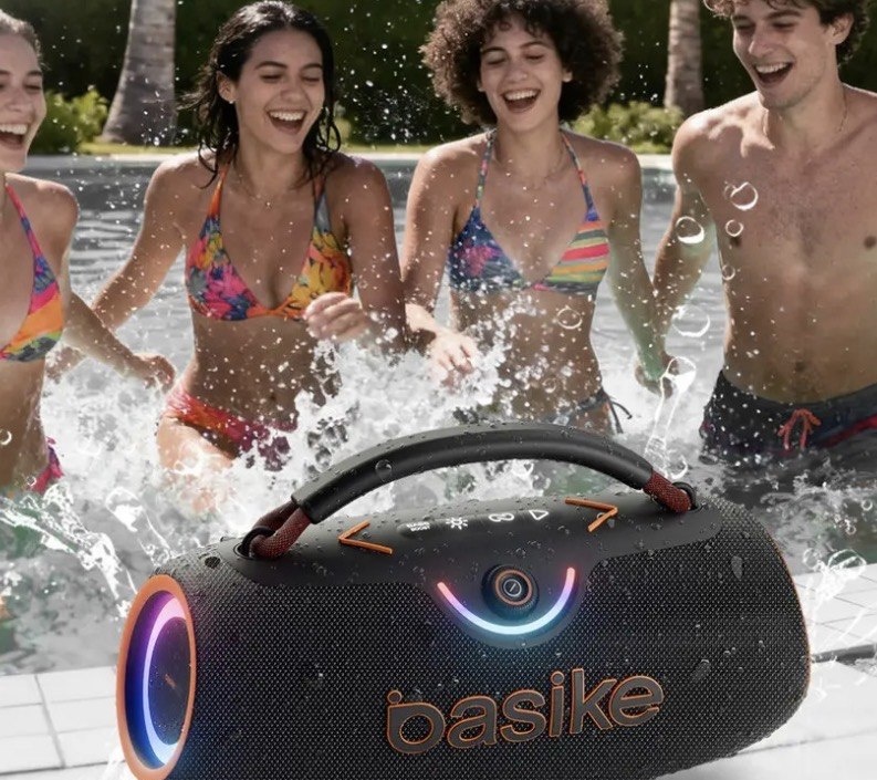 Caixa de Som Basike Ba-RAD321 Boombox Portátil 400W com Bluetooth e Rádio FM