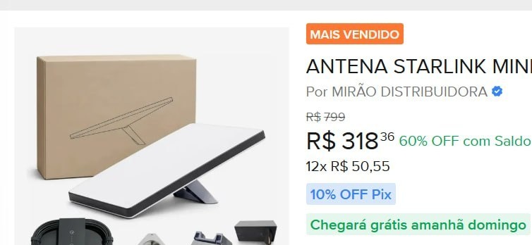 Kit Starlink Mini Internet Via Satélite