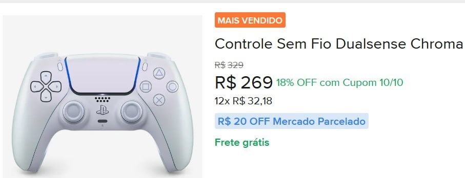 Controle Sem Fio Dualsense Chroma Pearl PS5