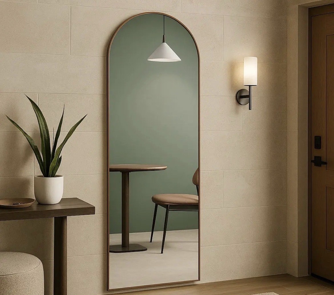Espelho 170x70 Decorativo Grande Corpo Inteiro Com Moldura Caramelo
