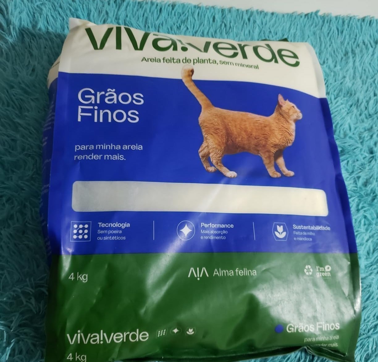 Viva Verde Areia Higiênica Biodegradável 4kg Grãos Finos