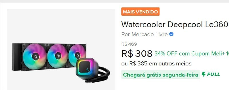 Watercooler Deepcool Le360 V2 Argb Preto 360mm