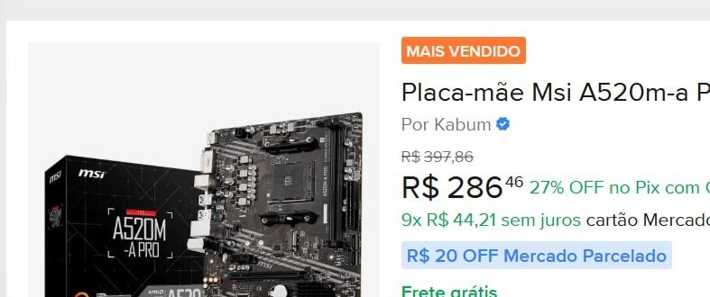 Placa-mãe MSI A520M-A Pro AM4 mATX DDR4