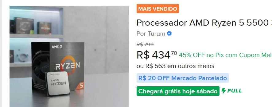 Processador AMD Ryzen 5 5500