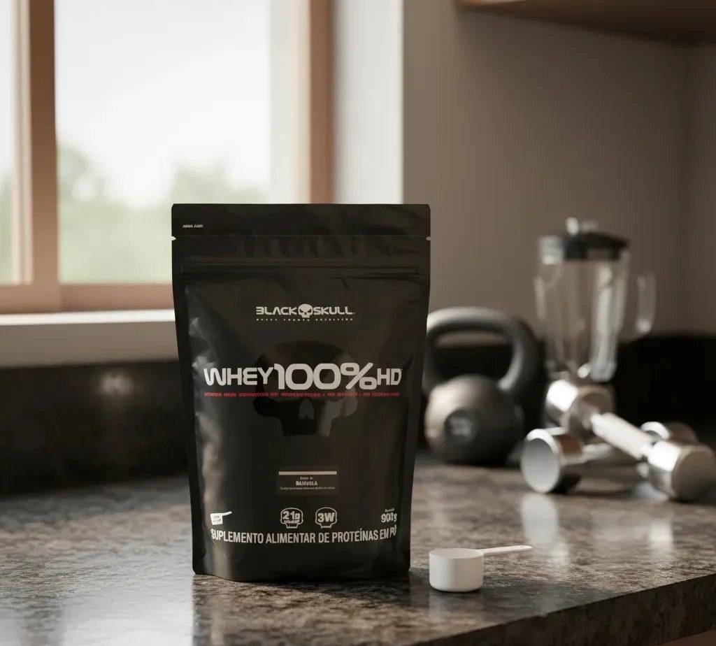 Whey 100 HD sabor Cookies  Cream 900 g Black Skull