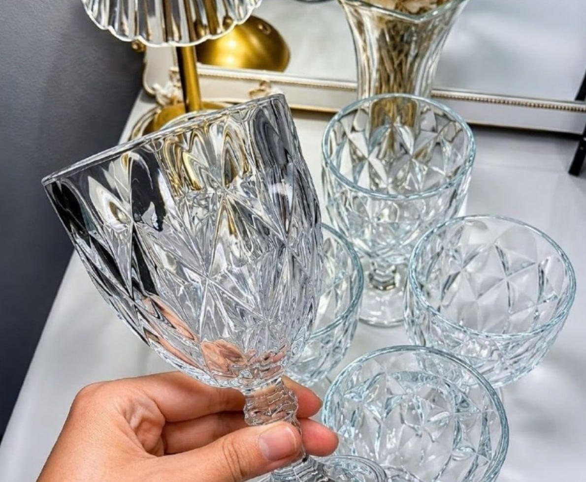 Conjunto de Taças de Vidro 340ml Diamond Line 6 Peças