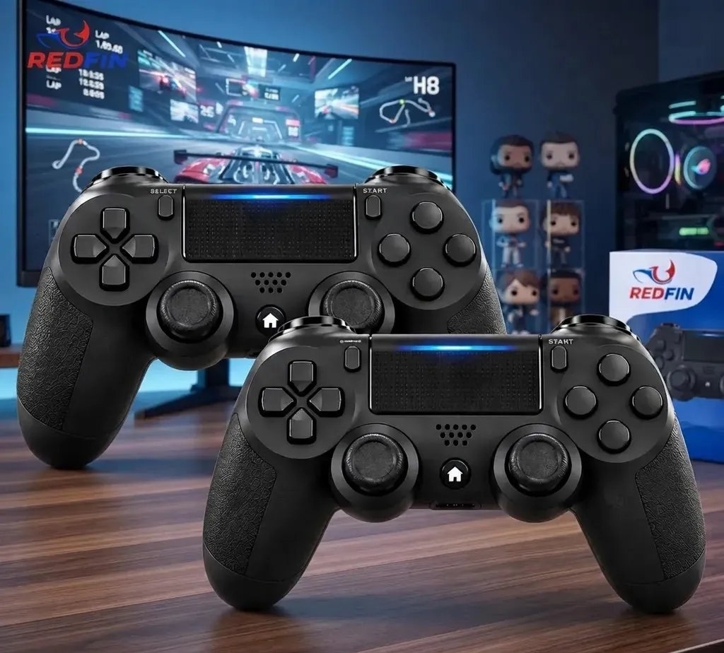 Kit 2 Controle Para Ps4 Sem Fio Redfin Para Ps4 Pc Bluetooth