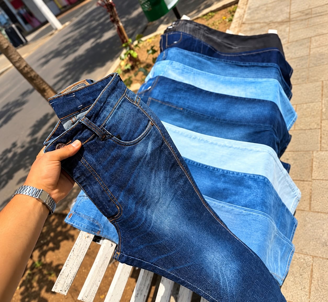 Kit com 3 Calça Jeans Masculina Slim Fit Lycra