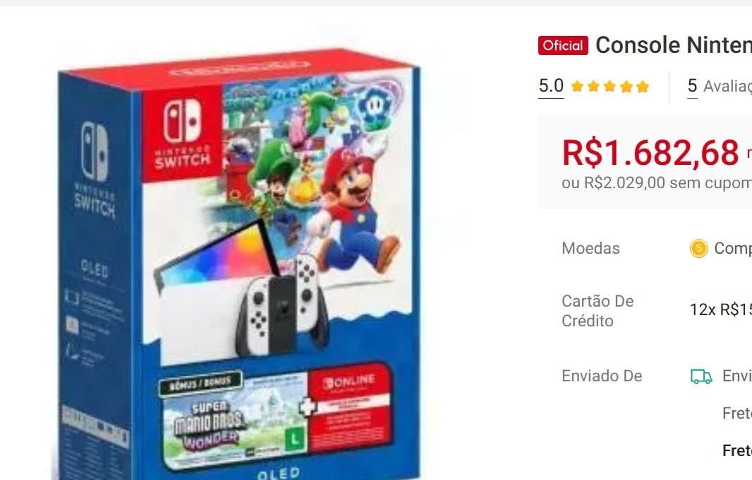 Console Nintendo Switch OLED 64Gb Mario Bros Wonder