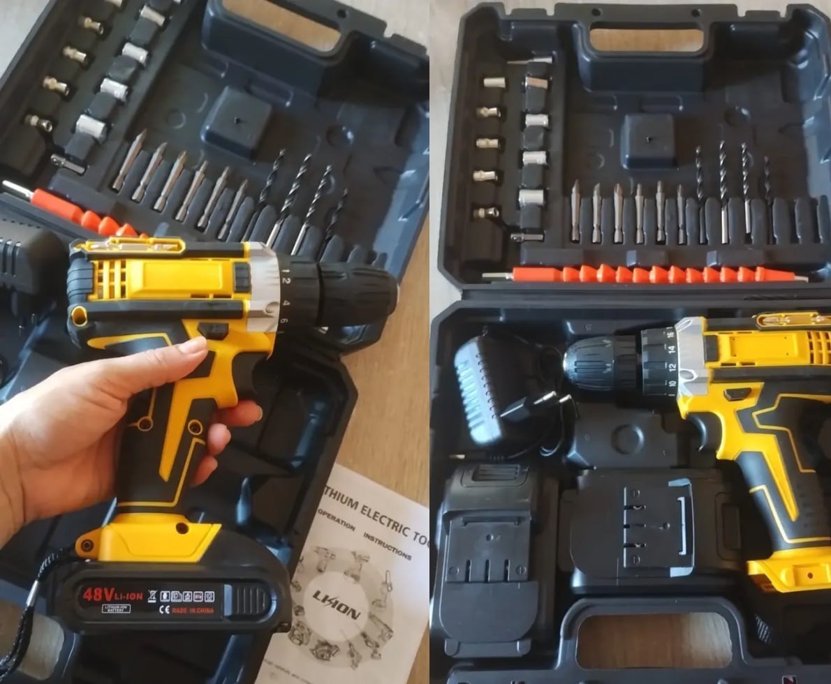 Parafusadeira Furadeira 48V Profissional  2 Baterias  Maleta