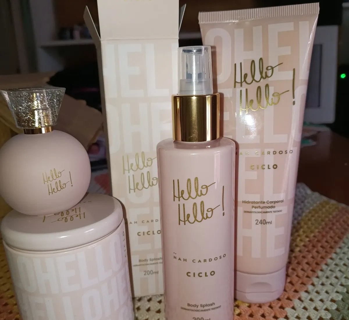 Combo Ciclo Hello Hello! Deo Colônia 50ml, Hidratante 240ml, Body Splash by Nah Cardoso 200ml