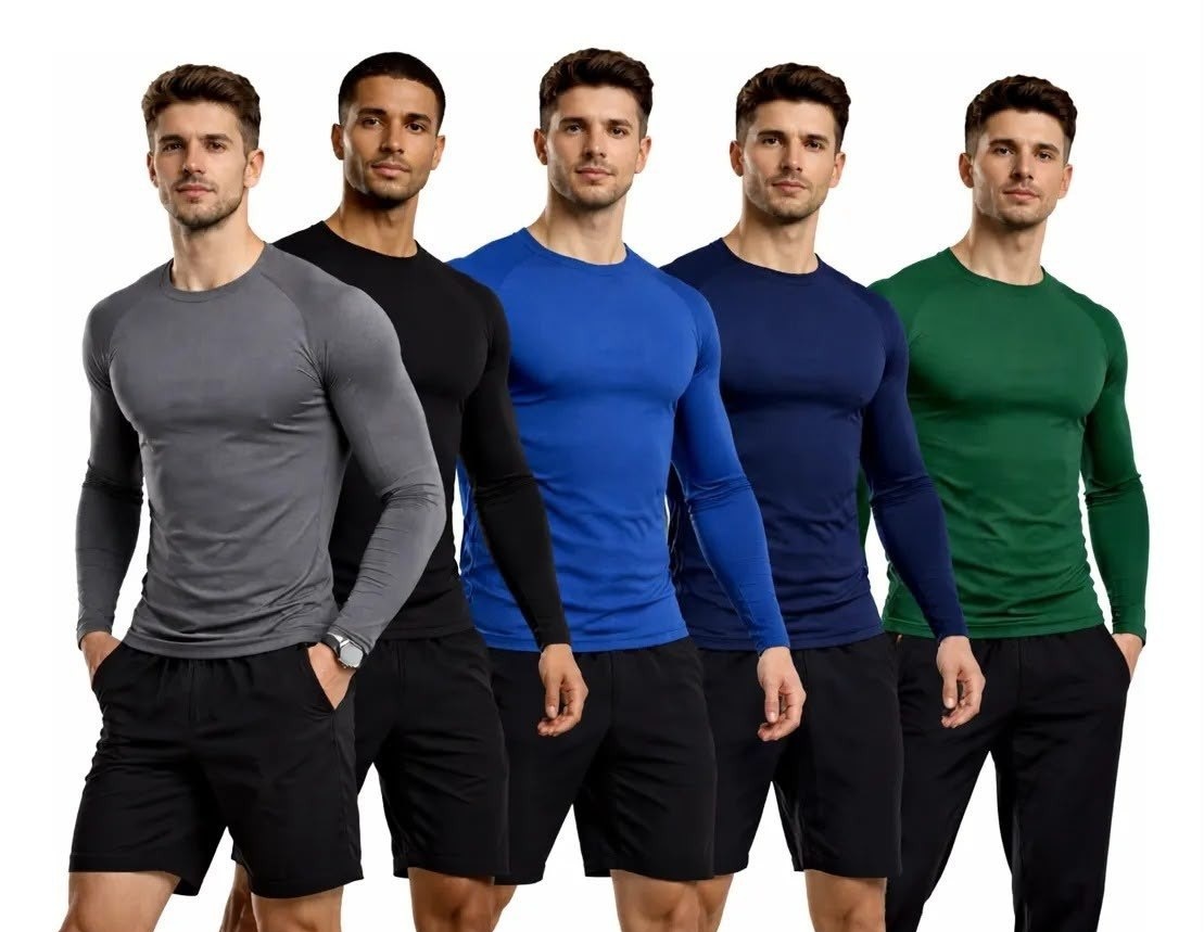 Kit 5 Camiseta Térmica Premium Segunda Pele Proteção Uv Dry