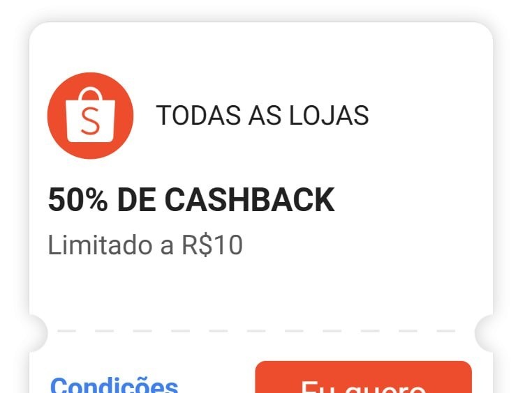 Cupom de Cashback Shopee