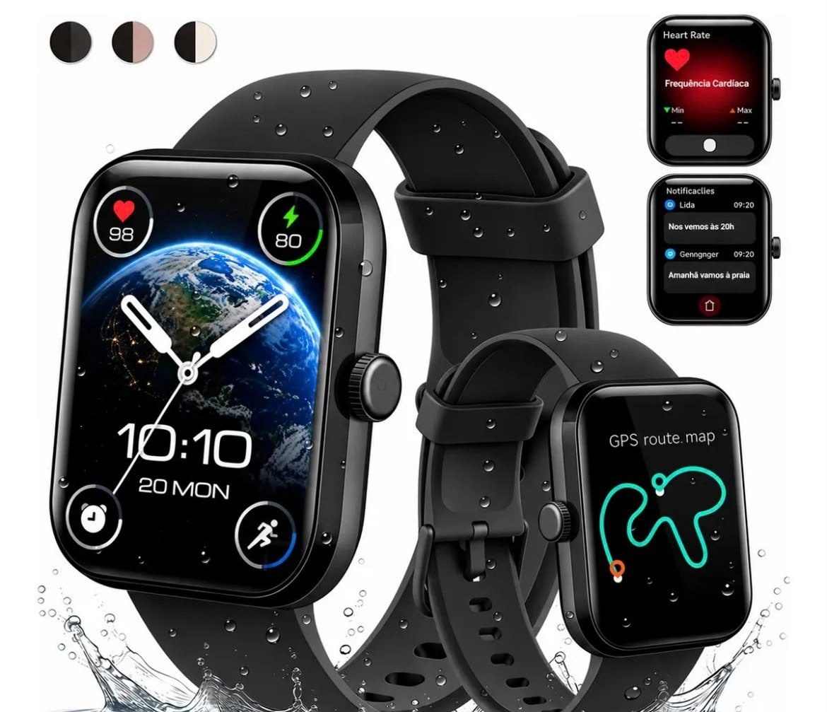 Relógio Inteligente Smartwatch GPS Autônomo Chamadas Bluetooth