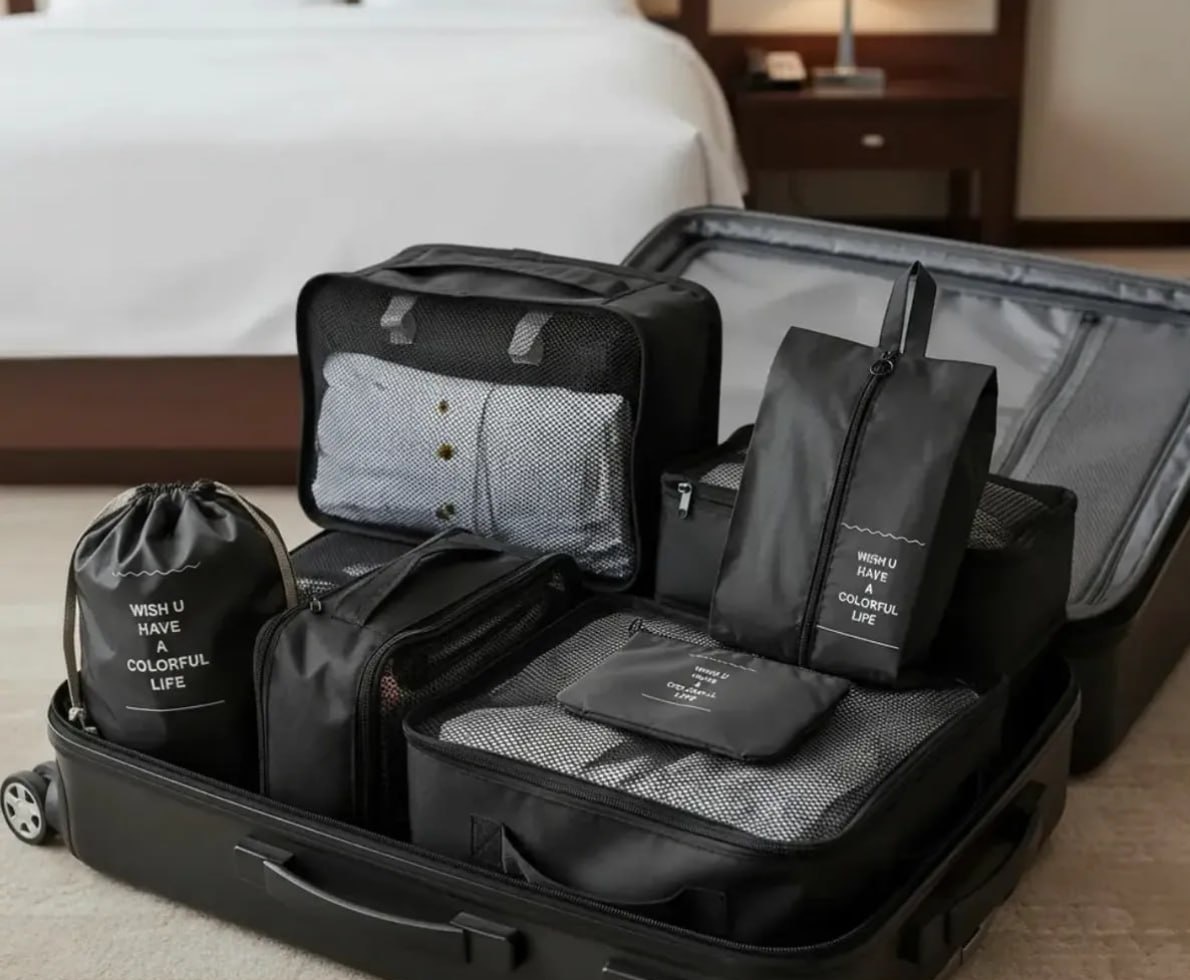 Organizador de Mala para Viagem Kit 7 Peças Completo