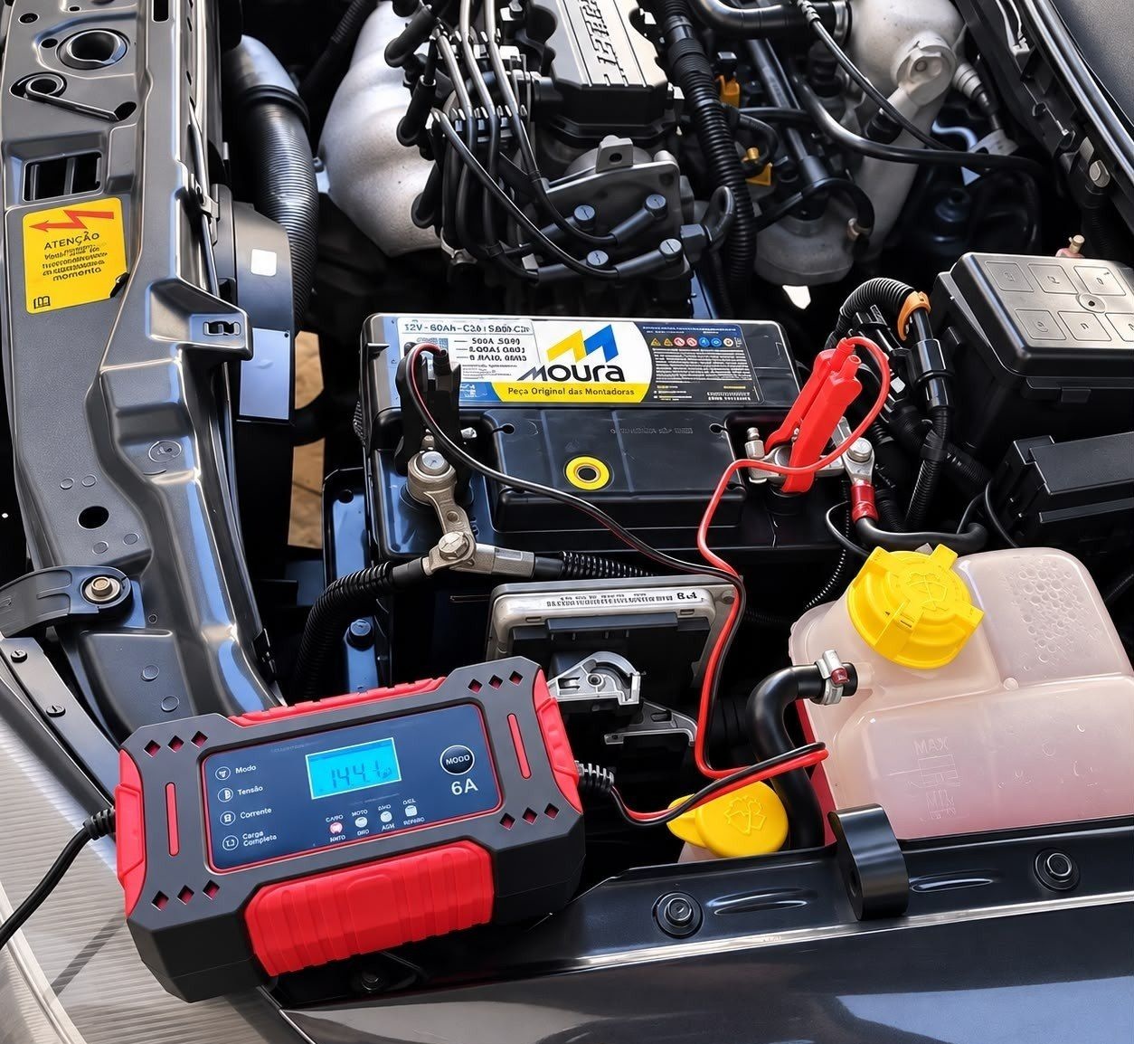 Carregador de Bateria Automotiva Portátil 12V 6A