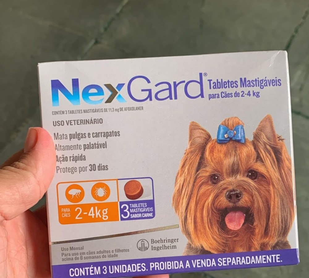 NexGard Antipulgas e Carrapatos para Cães de 2 a 4kg 3 tabletes