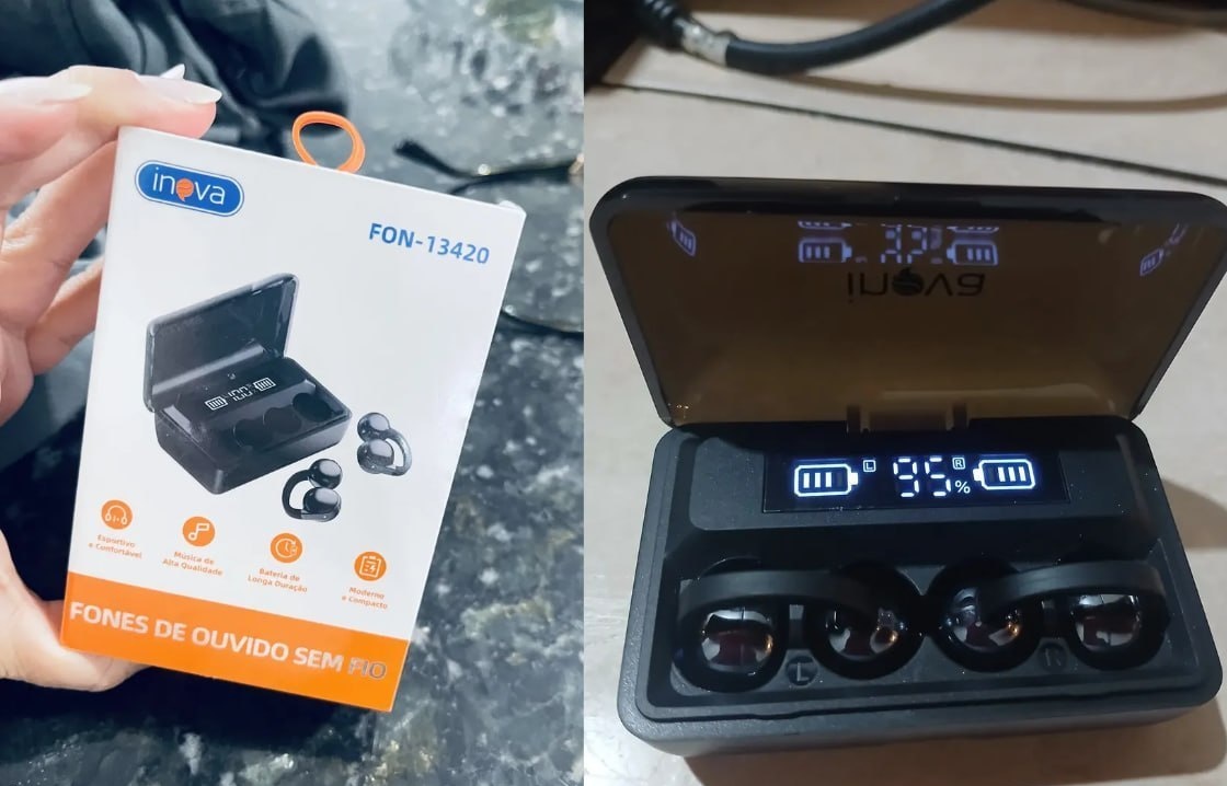 Fone De Ouvido Clip-on Bluetooth 6.0 Esportivo 60hrs Duração - Inova