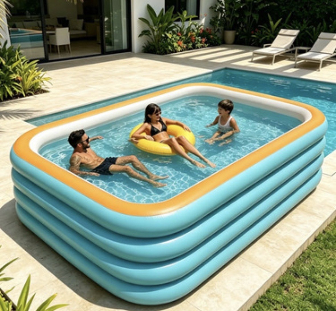 Piscina Inflável Retangular 3000l Resistente