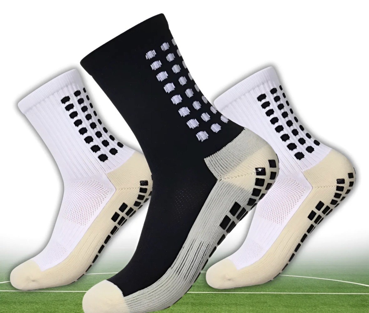 Kit 3 Pares Meia Antiderrapante Esportiva Futebol Treino Pro