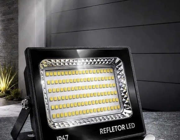 Kit 2 Refletores LED 400W UC68 Branco Frio 6500K Externa IP67