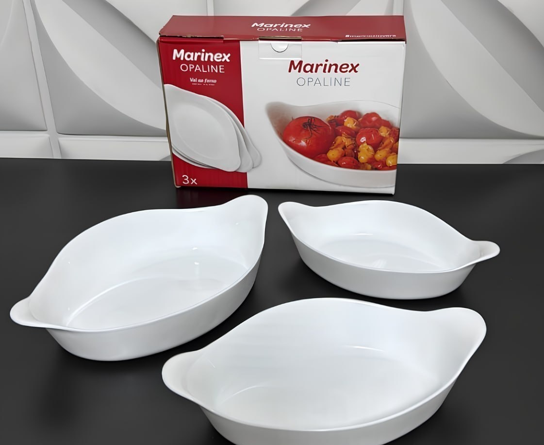 Marinex Conjunto de Assadeiras Oval Opaline 3 Peças