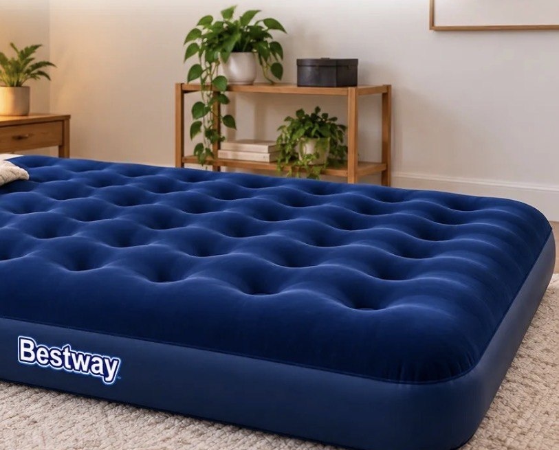 Colchão Inflável Bestway Casal Camping  Bomba Manual 22cm