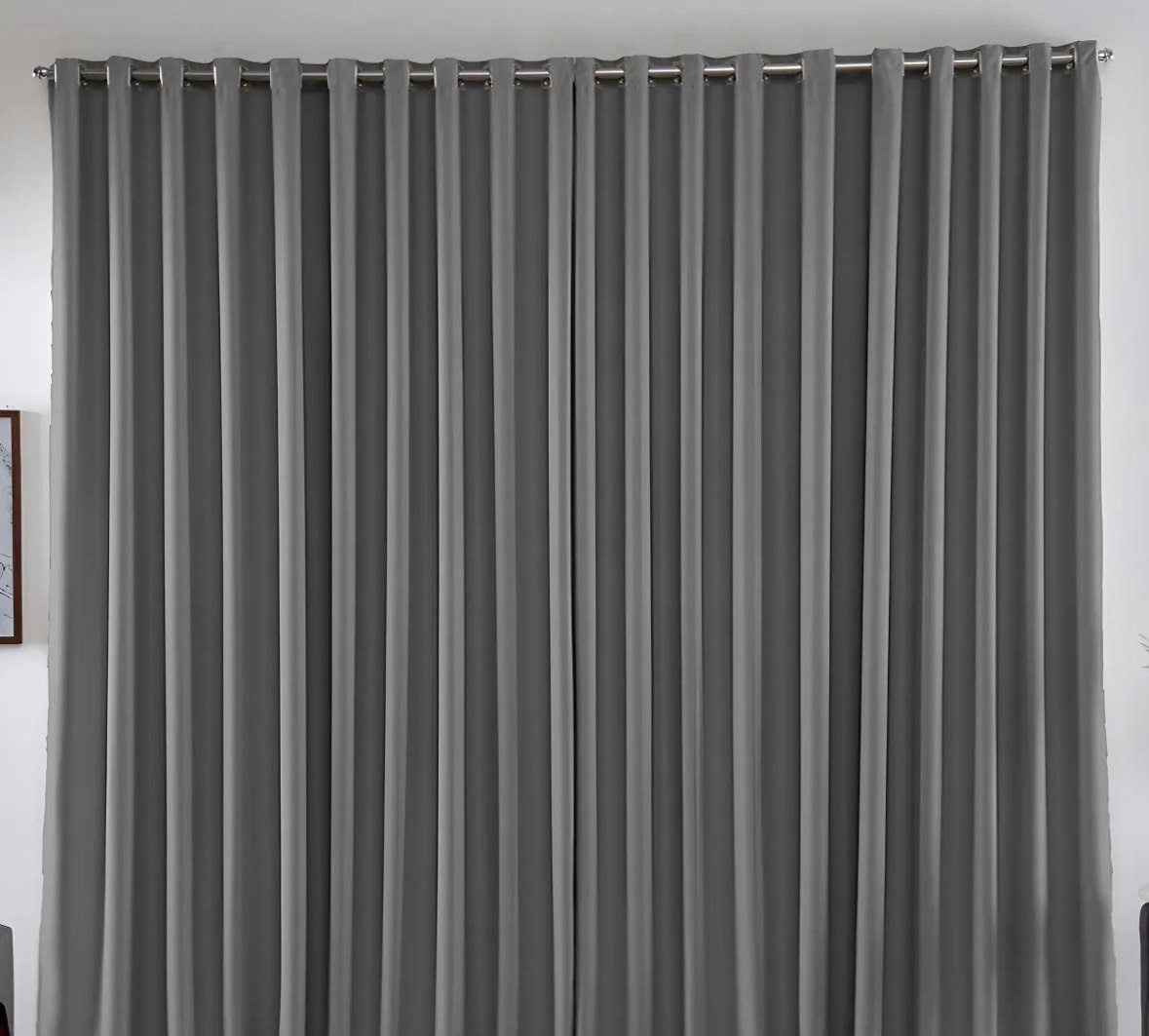 Cortina 2,00x1,80 Metros Blackout Blecaute Cinza Corta Luz Em Tecido Grosso Para Quarto E Sala Texfine