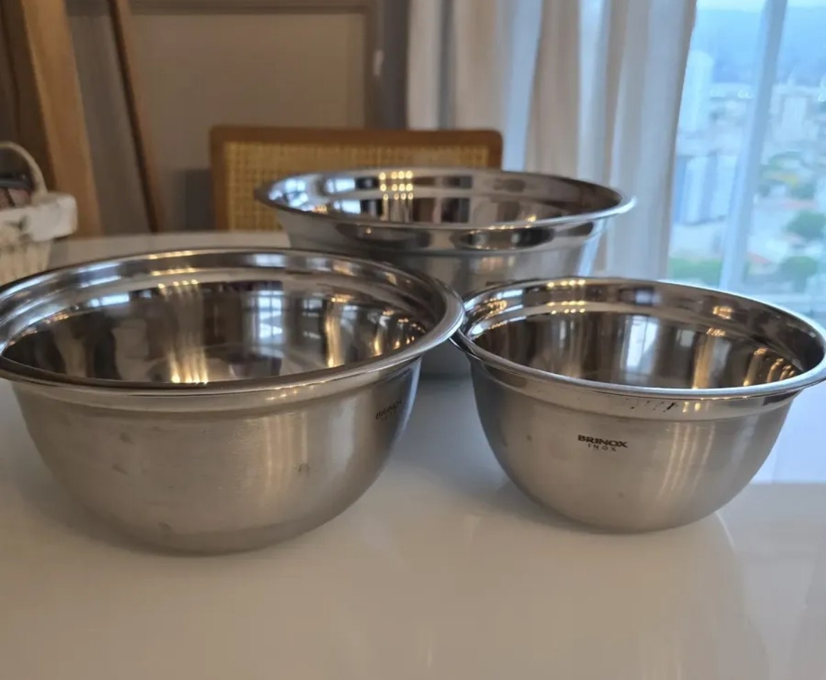 Conjunto de Tigelas Brinox 3 peças Suprema em Inox