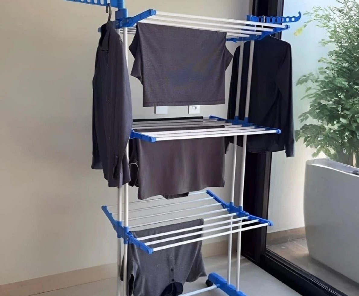 Varal Dobrável De Chão 3 Andares De Roupas