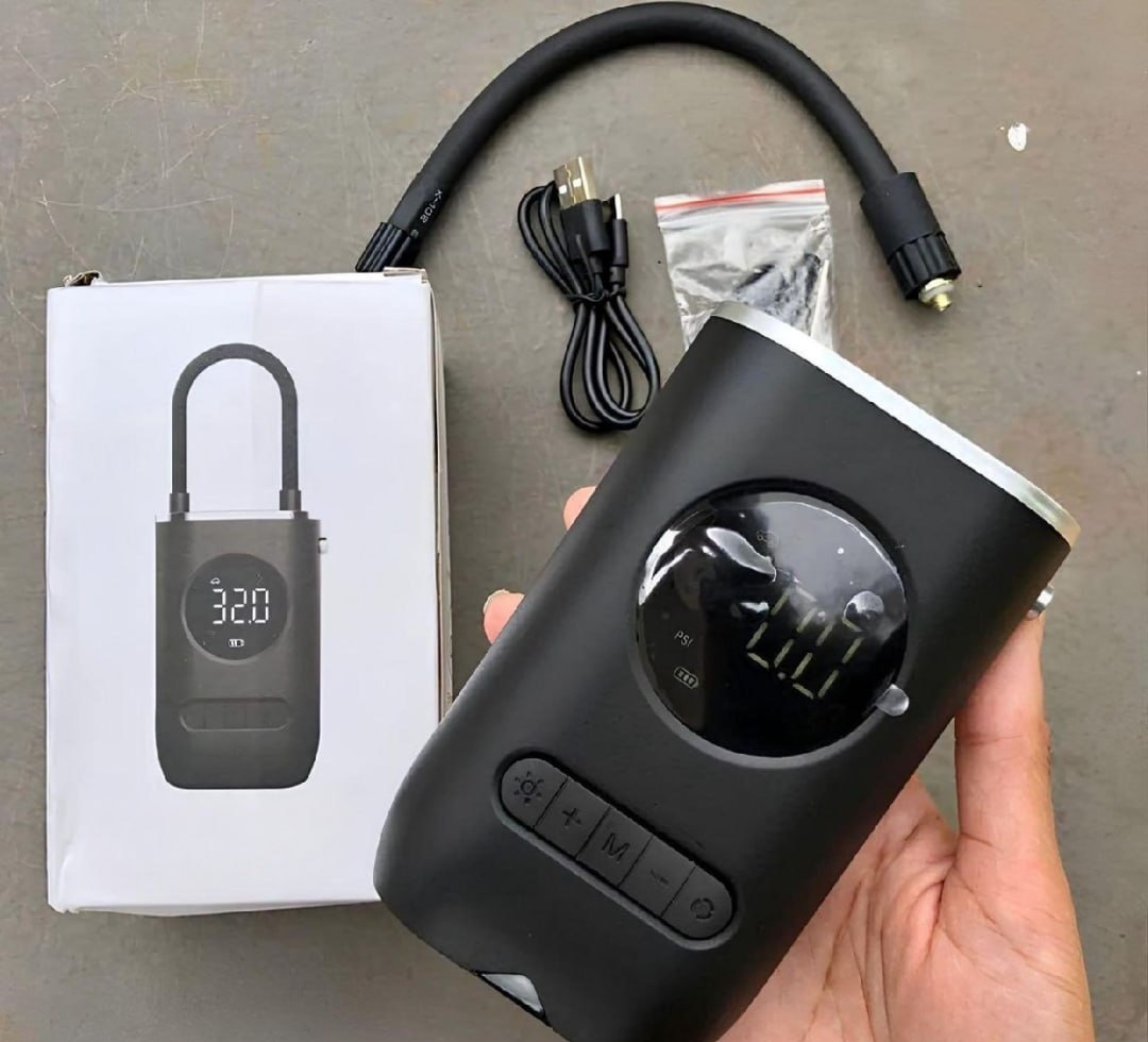 Bomba de Ar Sem Fio 150 PSI Led com Bateria Recarregável