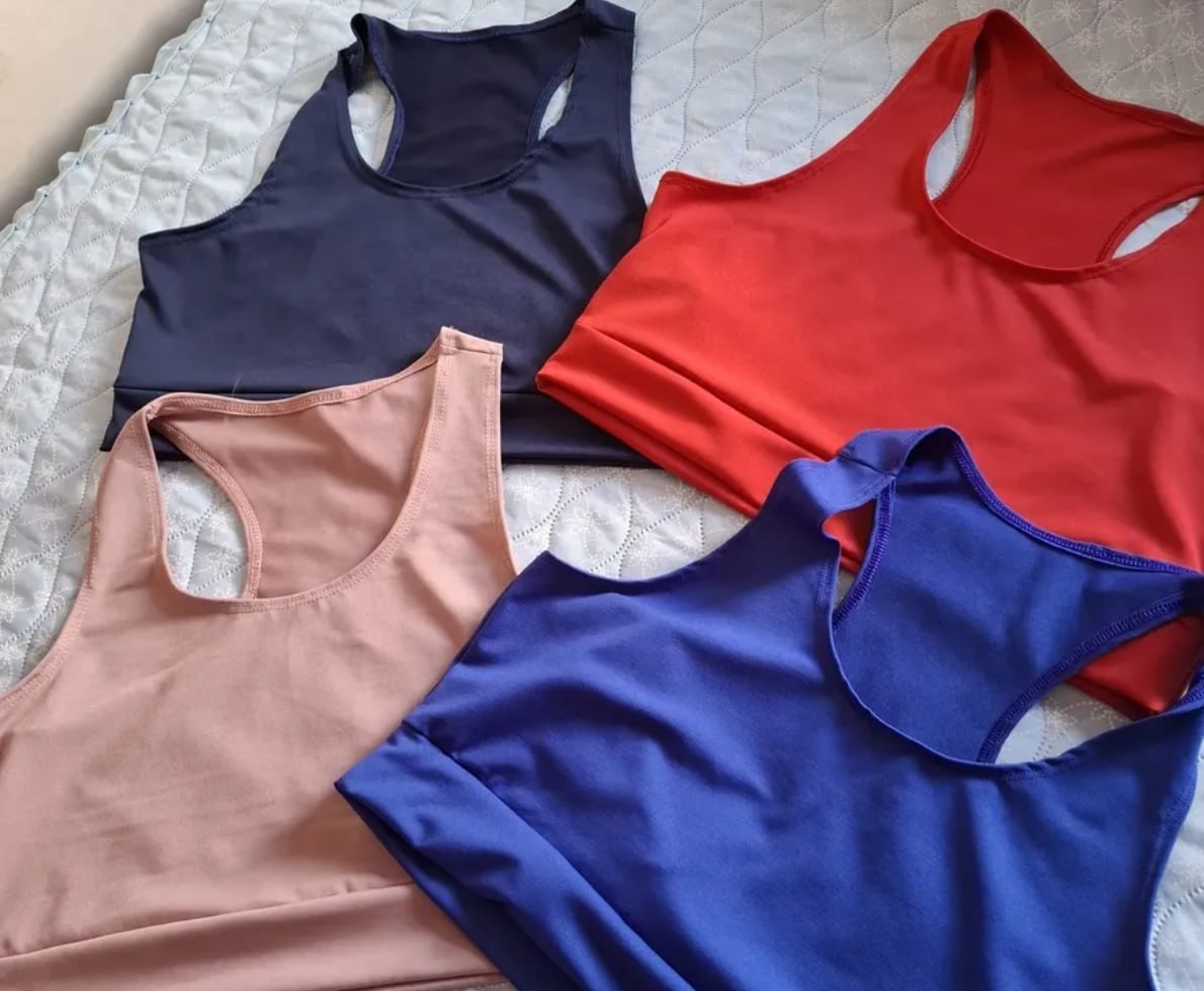 Kit 5 Top Plus Size Fitness Treino Suplex