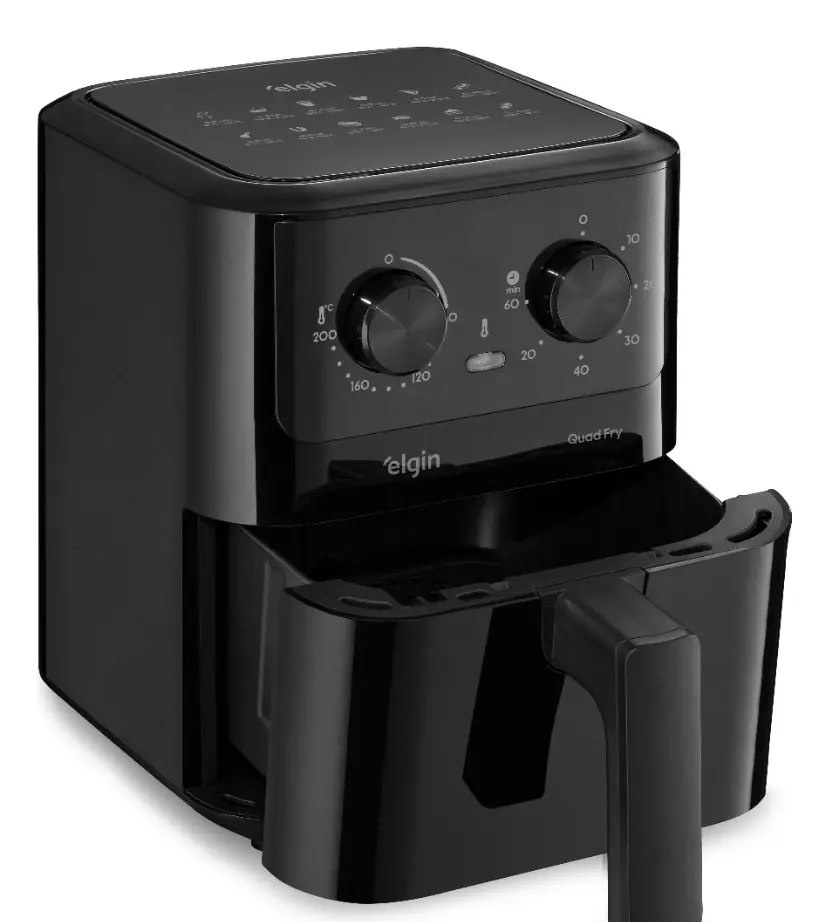 Fritadeira Elétrica Air Fryer Quad Fry 4,2 L,1400w Preto Elgin