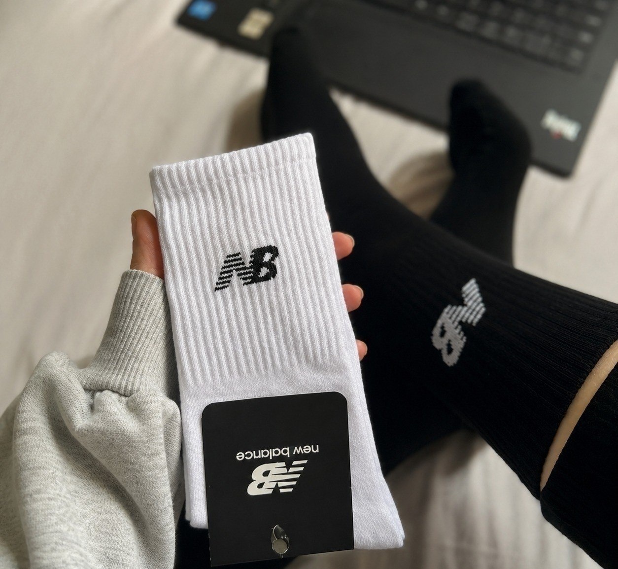 Kit com 3 Pares Meias New Balance Cano Longo