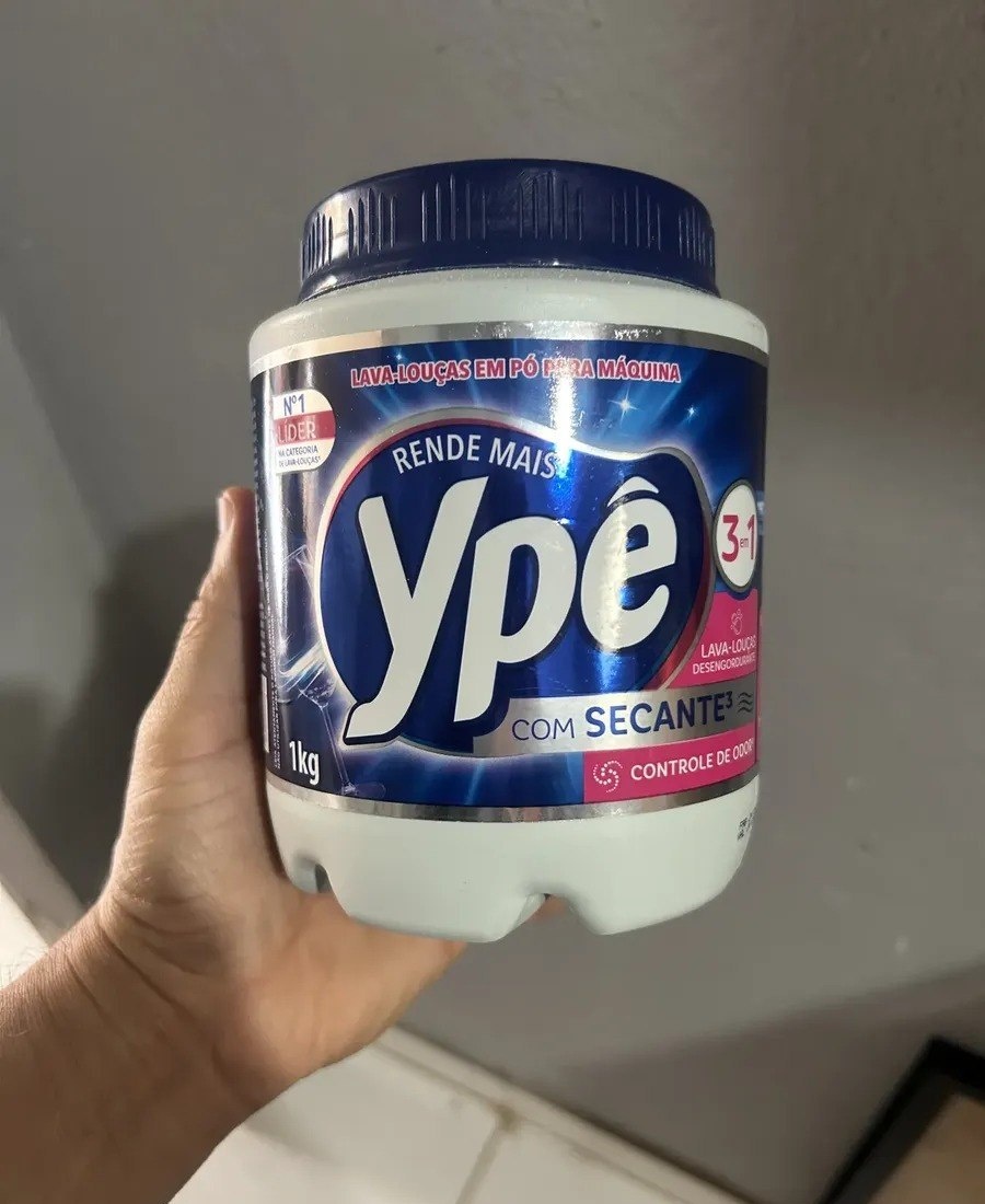 Detergente Lava-Louças em Pó Ypê 3 em 1 com Secante  1KG