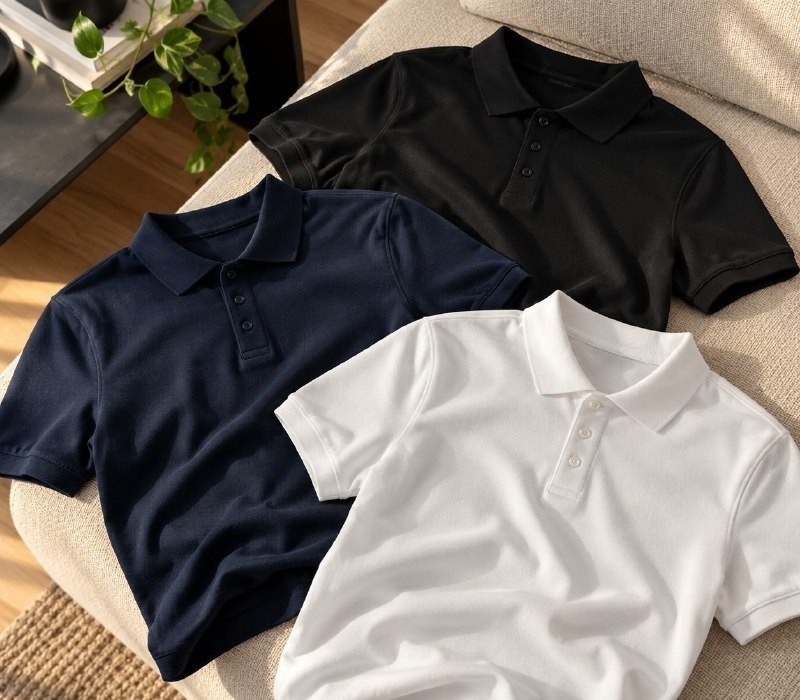 Kit com 3 Camisetas Polo Tech Malha Fria Manga Curta
