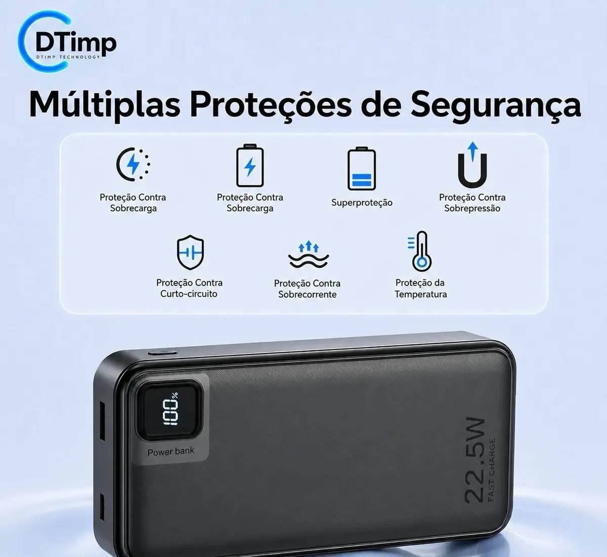 Carregador Portátil Power Bank Turbo 20000mah 22.5w