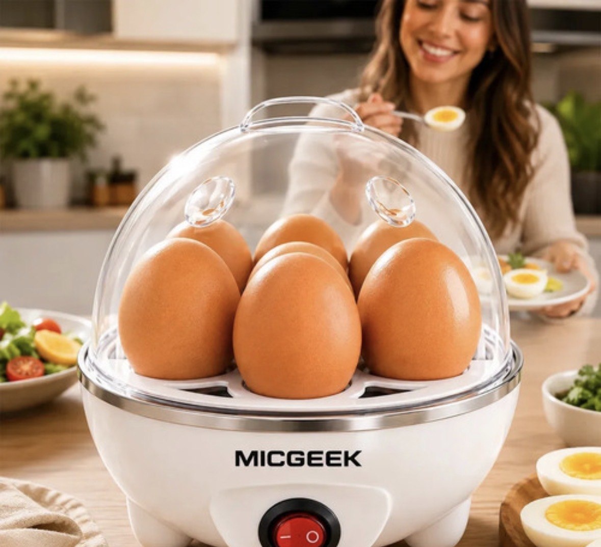 Cozedor De Ovos Automático Panela A Vapor Elétrica Legumes Elétrica Portátil Prático Rápido 7 Ovos Em 5min Micgeek