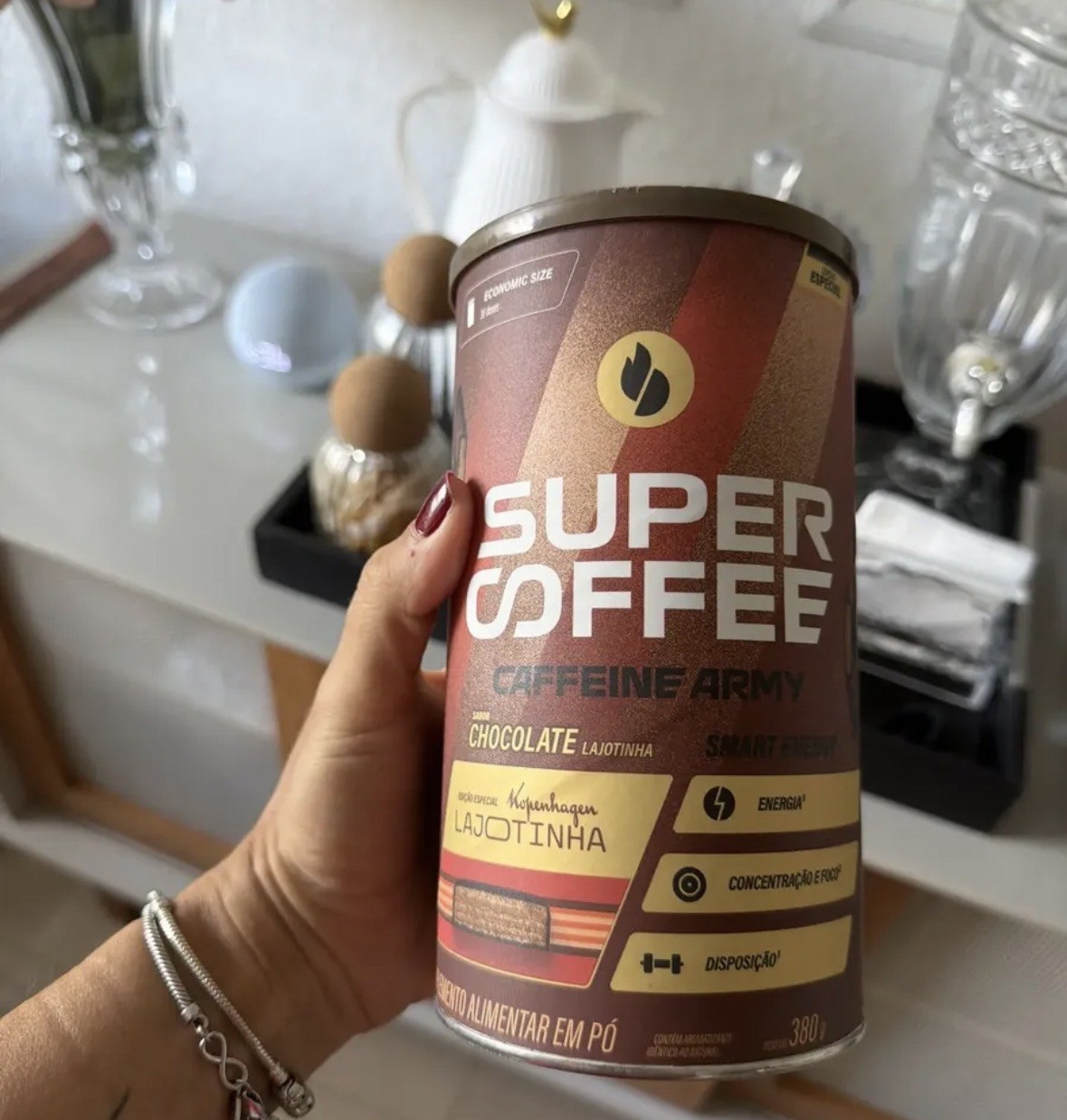 Cafeína Caffeine Army Supercoffee Classic Size em pó sabor Doce de leite x 380g
