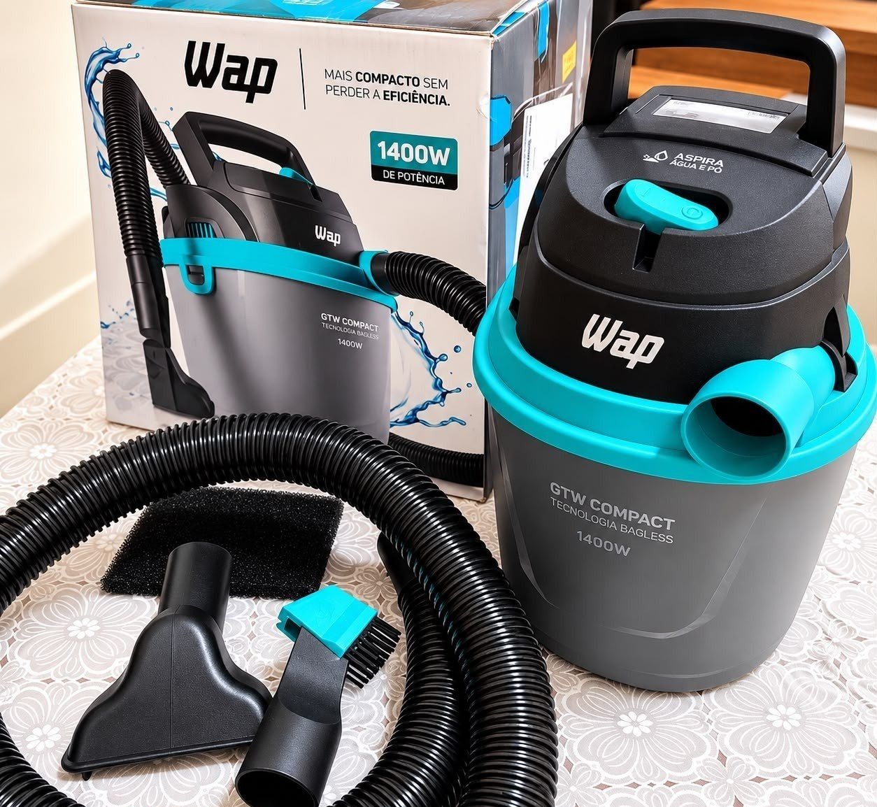 Aspirador De Pó E Líquido Portátil Wap Gtw Compact 1400w 5,5L 220v
