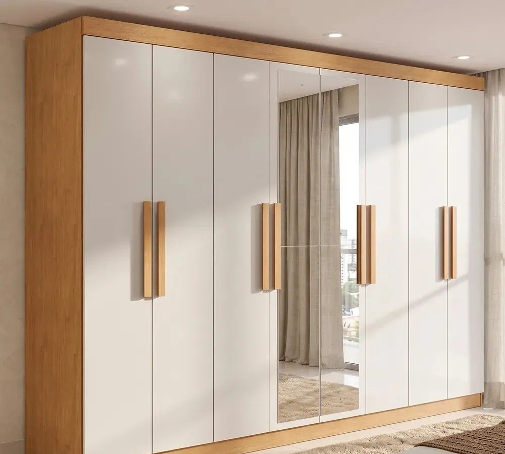 Guarda-Roupa Lopas Easy Slim 8 Portas com 2 Espelhos