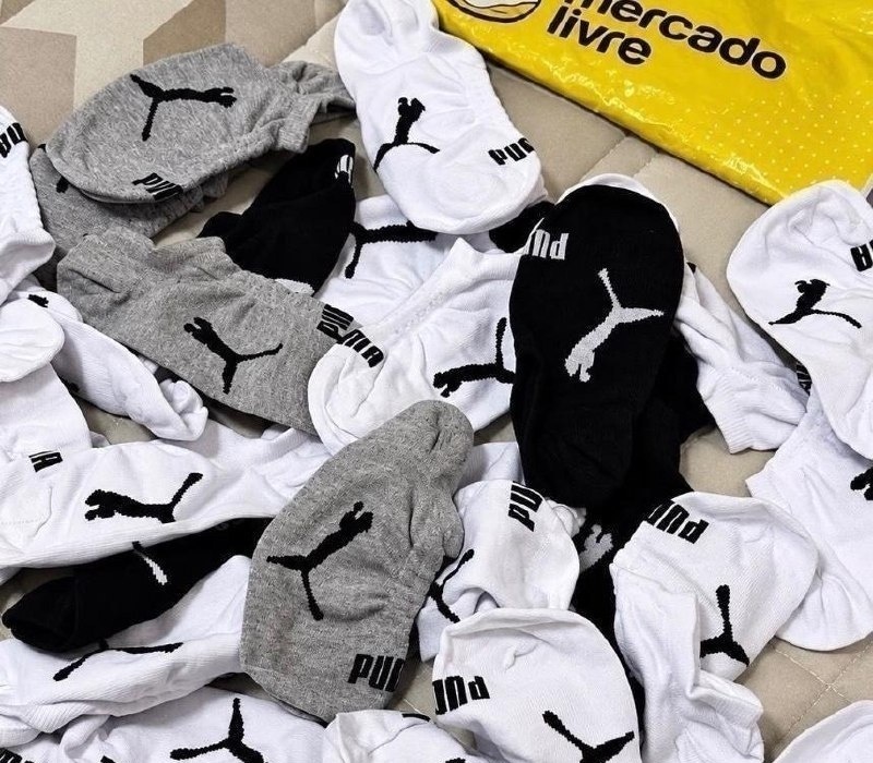 Kit com 9 Pares Meias Puma Sapatilha