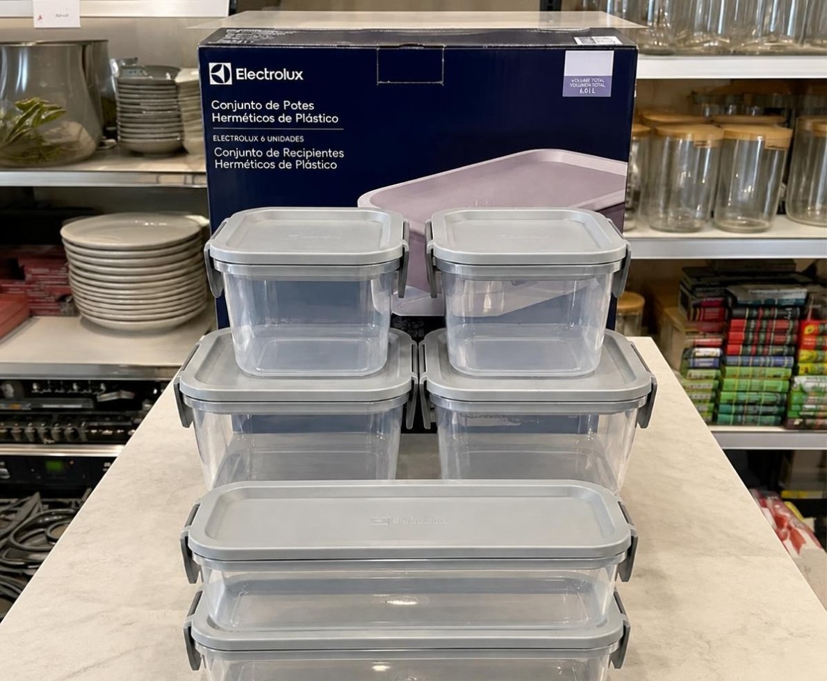 Kit 6 Potes Herméticos De Plástico Electrolux